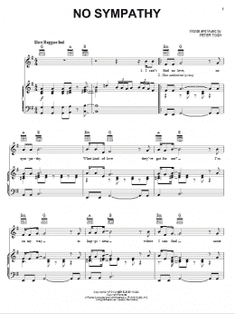 page one of No Sympathy (Piano, Vocal & Guitar Chords (Right-Hand Melody))