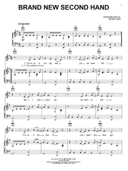 page one of Brand New Second Hand (Piano, Vocal & Guitar Chords (Right-Hand Melody))