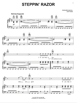 page one of Steppin' Razor (Piano, Vocal & Guitar Chords (Right-Hand Melody))