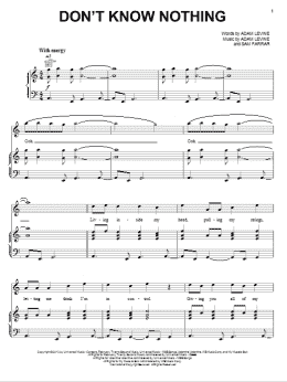page one of Don't Know Nothing (Piano, Vocal & Guitar Chords (Right-Hand Melody))