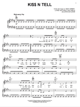 page one of Ki$$ N Tell (Piano, Vocal & Guitar Chords (Right-Hand Melody))
