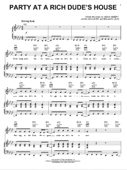 page one of Party At A Rich Dude's House (Piano, Vocal & Guitar Chords (Right-Hand Melody))