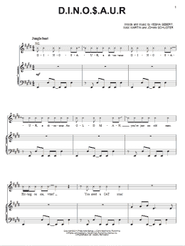 page one of D.I.N.O.S.A.U.R. (Piano, Vocal & Guitar Chords (Right-Hand Melody))