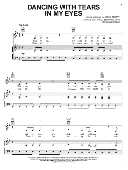 page one of Dancing With Tears In My Eyes (Piano, Vocal & Guitar Chords (Right-Hand Melody))