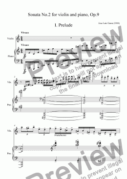 page one of Sonata No.1 for Violin and Piano, mvt. 1