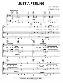 page one of Just A Feeling (Piano, Vocal & Guitar Chords (Right-Hand Melody))