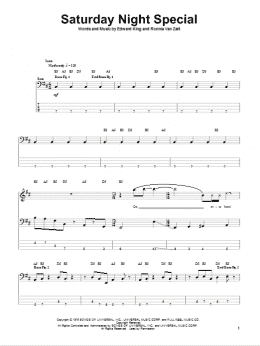 page one of Saturday Night Special (Bass Guitar Tab)