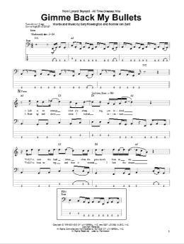 page one of Gimme Back My Bullets (Bass Guitar Tab)