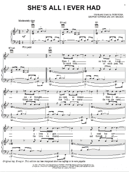 page one of She's All I Ever Had (Piano, Vocal & Guitar Chords (Right-Hand Melody))