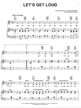 page one of Let's Get Loud (Piano, Vocal & Guitar Chords (Right-Hand Melody))