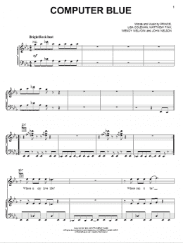 page one of Computer Blue (Piano, Vocal & Guitar Chords (Right-Hand Melody))