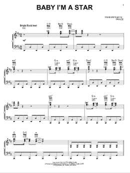 page one of Baby I'm A Star (Piano, Vocal & Guitar Chords (Right-Hand Melody))
