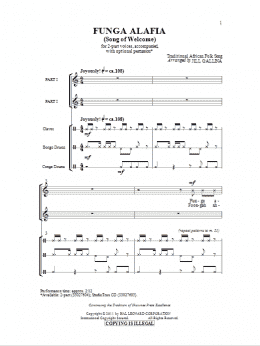 page one of Funga Alafia (arr. Jill Gallina) (2-Part Choir)