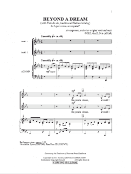 page one of Beyond A Dream (2-Part Choir)