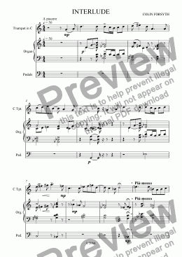 page one of Suite for Trumpet & Organ #2 'Interlude'.