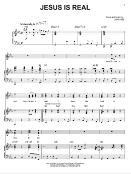 page one of Jesus Is Real (Piano, Vocal & Guitar Chords (Right-Hand Melody))