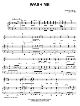 page one of Wash Me (Piano, Vocal & Guitar Chords (Right-Hand Melody))