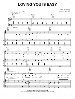 page one of Loving You Is Easy (Piano, Vocal & Guitar Chords (Right-Hand Melody))