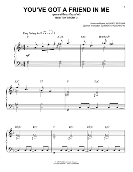 page one of You've Got a Friend in Me (para el Buzz Español) (from Toy Story 3) (Easy Piano)