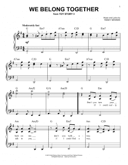 page one of We Belong Together (from Toy Story 3) (Easy Piano)