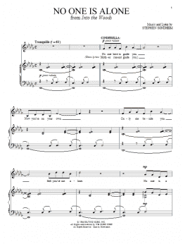 page one of No One Is Alone (from Into The Woods) (Piano & Vocal)