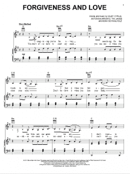 page one of Forgiveness And Love (Piano, Vocal & Guitar Chords (Right-Hand Melody))