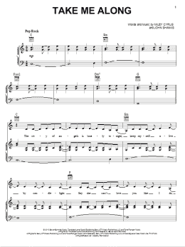 page one of Take Me Along (Piano, Vocal & Guitar Chords (Right-Hand Melody))