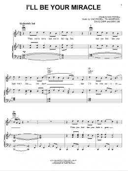 page one of I'll Be Your Miracle (Piano, Vocal & Guitar Chords (Right-Hand Melody))