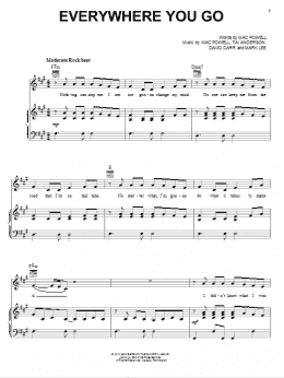 page one of Everywhere You Go (Piano, Vocal & Guitar Chords (Right-Hand Melody))