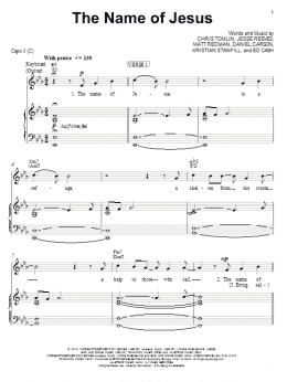 page one of The Name Of Jesus (Piano, Vocal & Guitar Chords (Right-Hand Melody))