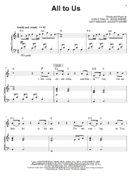 page one of All To Us (Piano, Vocal & Guitar Chords (Right-Hand Melody))