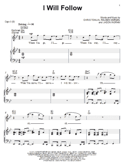 page one of I Will Follow (Piano, Vocal & Guitar Chords (Right-Hand Melody))