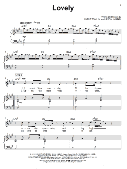 page one of Lovely (Piano, Vocal & Guitar Chords (Right-Hand Melody))