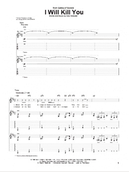 page one of I Will Kill You (Guitar Tab)