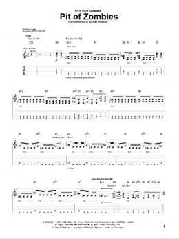 page one of Pit Of Zombies (Guitar Tab)