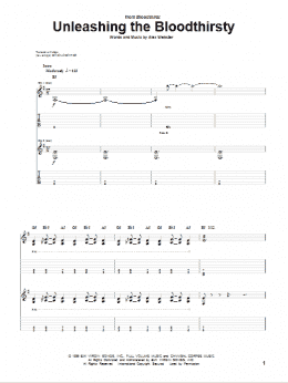 page one of Unleashing The Bloodthirsty (Guitar Tab)
