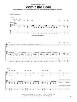 page one of Vomit The Soul (Guitar Tab)