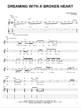 page one of Dreaming With A Broken Heart (Easy Guitar)