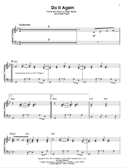 page one of Do It Again (Piano & Vocal)