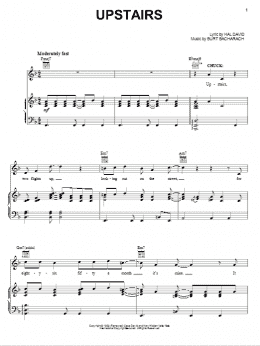 page one of Upstairs (Piano, Vocal & Guitar Chords (Right-Hand Melody))