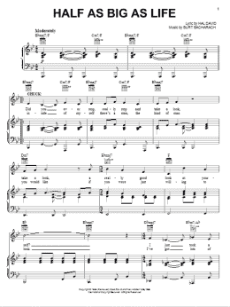 page one of Half As Big As Life (Piano, Vocal & Guitar Chords (Right-Hand Melody))