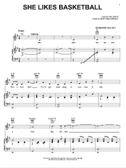 page one of She Likes Basketball (Piano, Vocal & Guitar Chords (Right-Hand Melody))