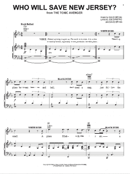 page one of Who Will Save New Jersey? (Piano, Vocal & Guitar Chords (Right-Hand Melody))