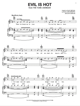 page one of Evil Is Hot (Piano, Vocal & Guitar Chords (Right-Hand Melody))