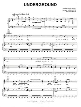 page one of Underground (Piano, Vocal & Guitar Chords (Right-Hand Melody))