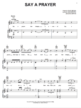 page one of Say A Prayer (Piano, Vocal & Guitar Chords (Right-Hand Melody))