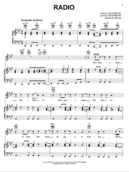 page one of Radio (Piano, Vocal & Guitar Chords (Right-Hand Melody))