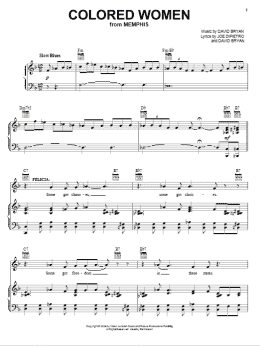 page one of Colored Women (Piano, Vocal & Guitar Chords (Right-Hand Melody))