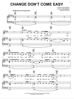 page one of Change Don't Come Easy (Piano, Vocal & Guitar Chords (Right-Hand Melody))