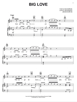 page one of Big Love (Piano, Vocal & Guitar Chords (Right-Hand Melody))